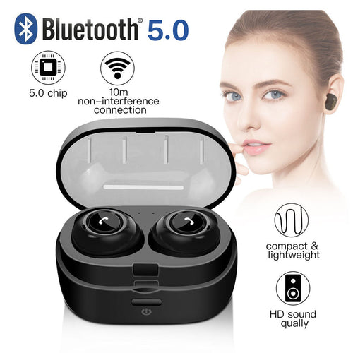 1 Pair Bluetooth 5.0 Mini Earbuds Headset Wireless Earphones Stereo Headphones