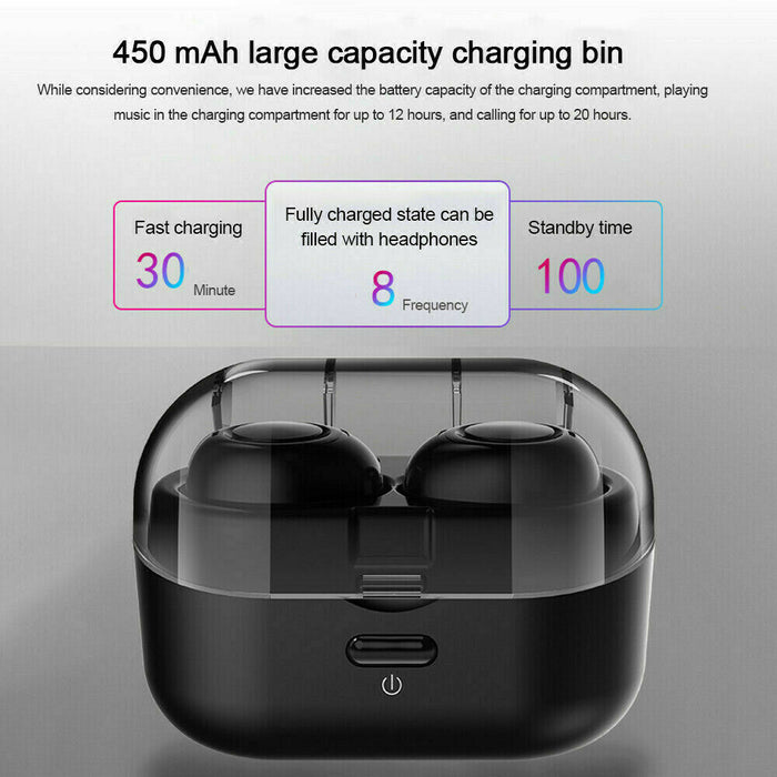 1 Pair Bluetooth 5.0 Mini Earbuds Headset Wireless Earphones Stereo Headphones