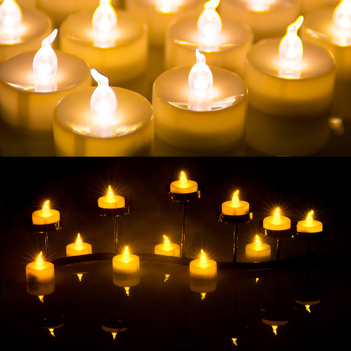 100pcs Amber Yellow LED Candle Tea Light Flameless Steady Tealight