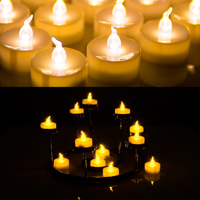 100pcs Amber Yellow LED Candle Tea Light Flameless Steady Tealight