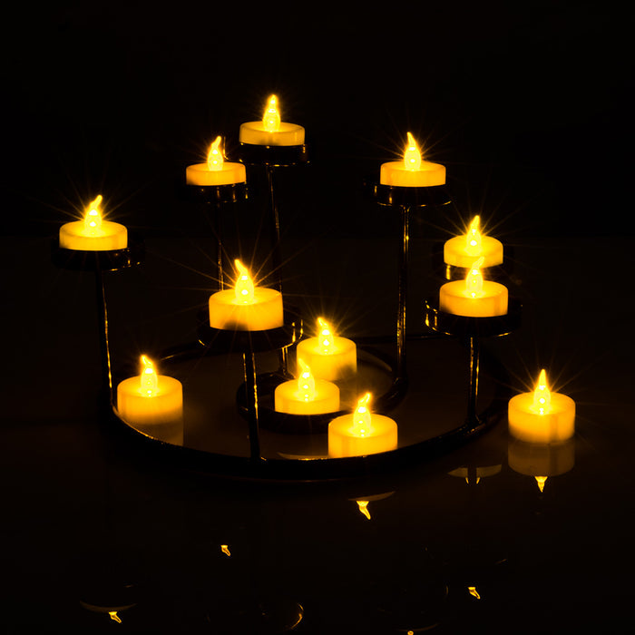 100pcs Amber Yellow LED Candle Tea Light Flameless Steady Tealight