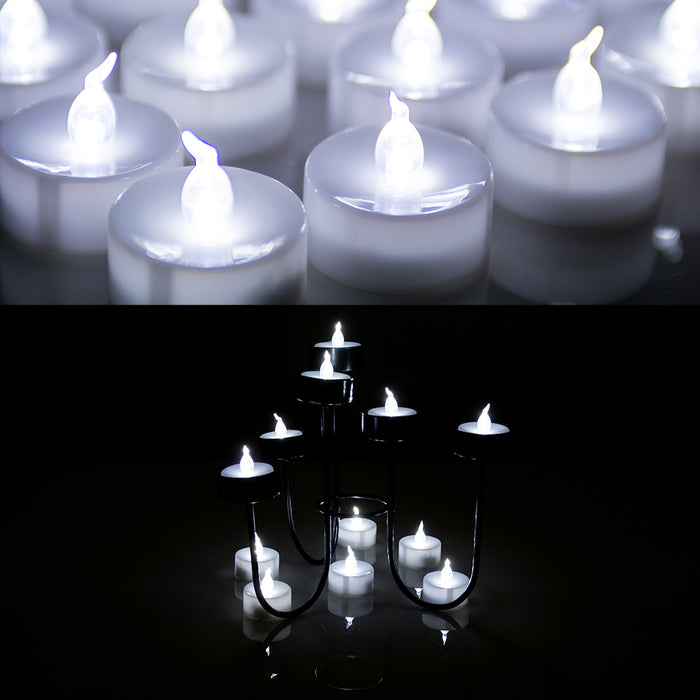 100pcs Cool White LED Candle Tea Light Flameless Flickering Flashing Tealight
