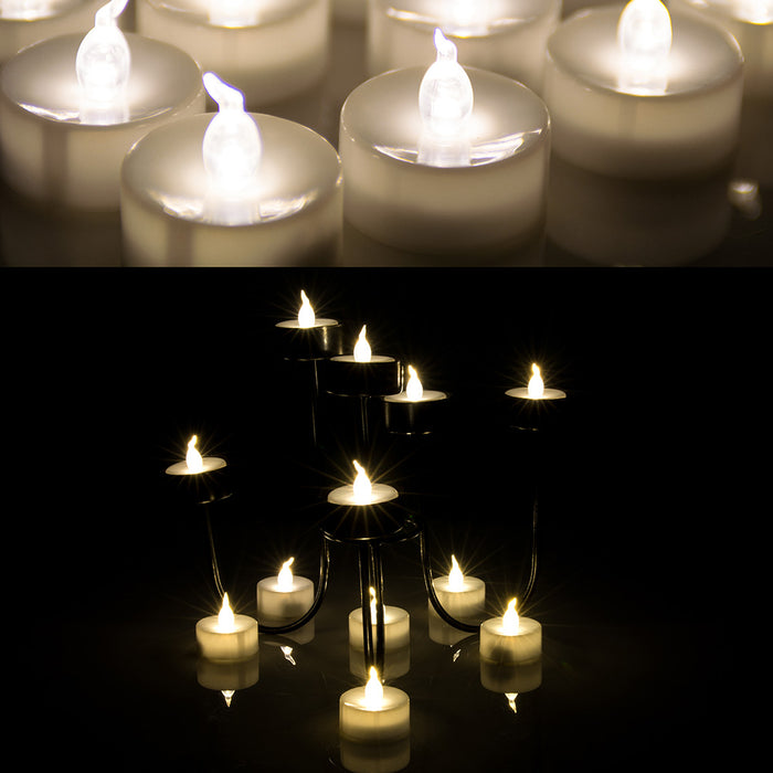 100pcs Warm White LED Candle Tea Light Flameless Non-Flickering Tealight
