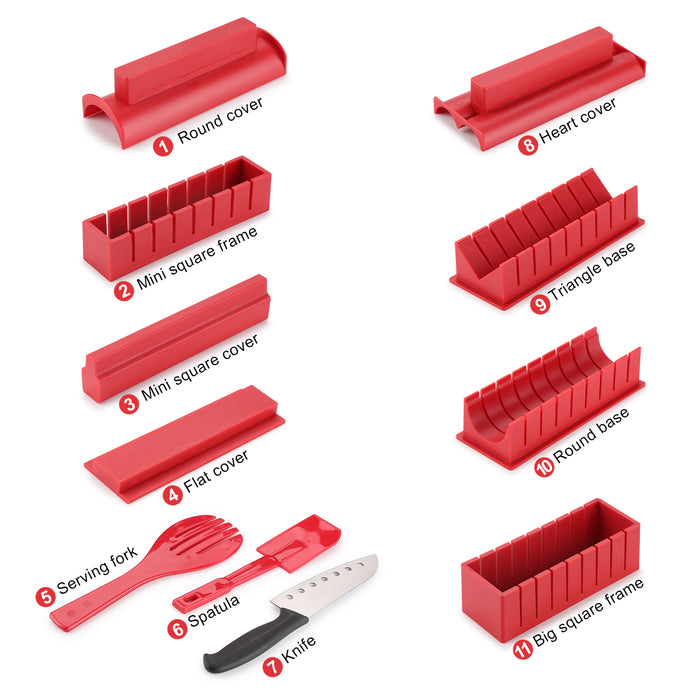 11Pcs Sushi Making Kit Sushi Rolls with Premium Sushi Knife
