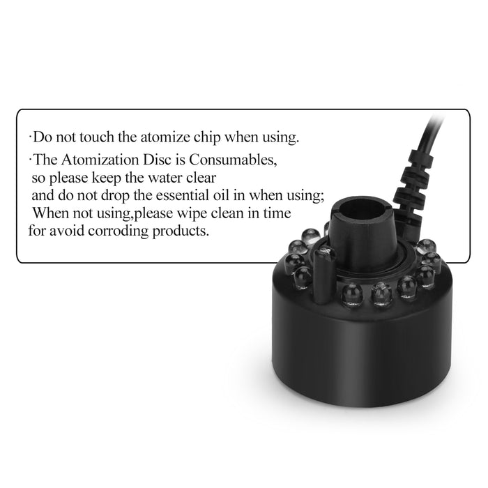 12 LED Mist Maker Fogger Water Fountain Pond Fog Machine Atomizer Air Humidifier