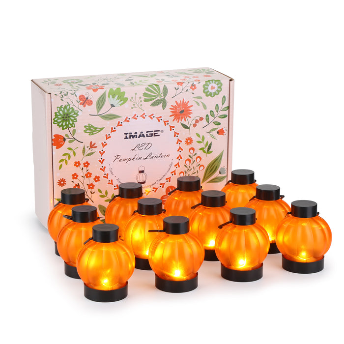 12 Packs LED Pumpkin Tealights Smokeless Candles Halloween Chrismas Parties