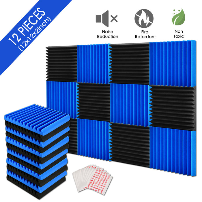 12Packs Sound Proof Padding Acoustic Foam Panels for Studio Kid’s Room Office Podcast Recording