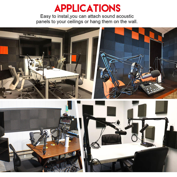 12Packs Sound Proof Padding Acoustic Foam Panels for Studio Kid’s Room Office Podcast Recording