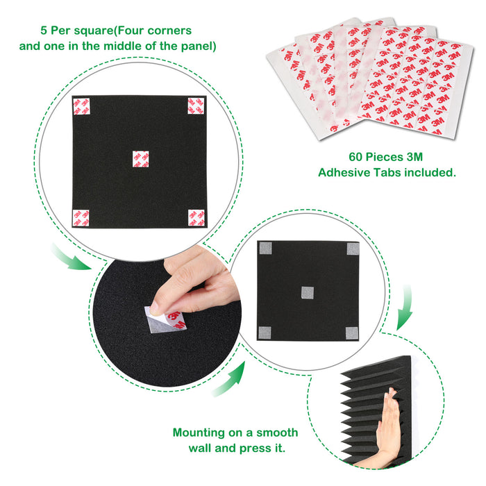 12Packs Sound Proof Padding Acoustic Foam Panels for Studio Kid’s Room Office Podcast Recording