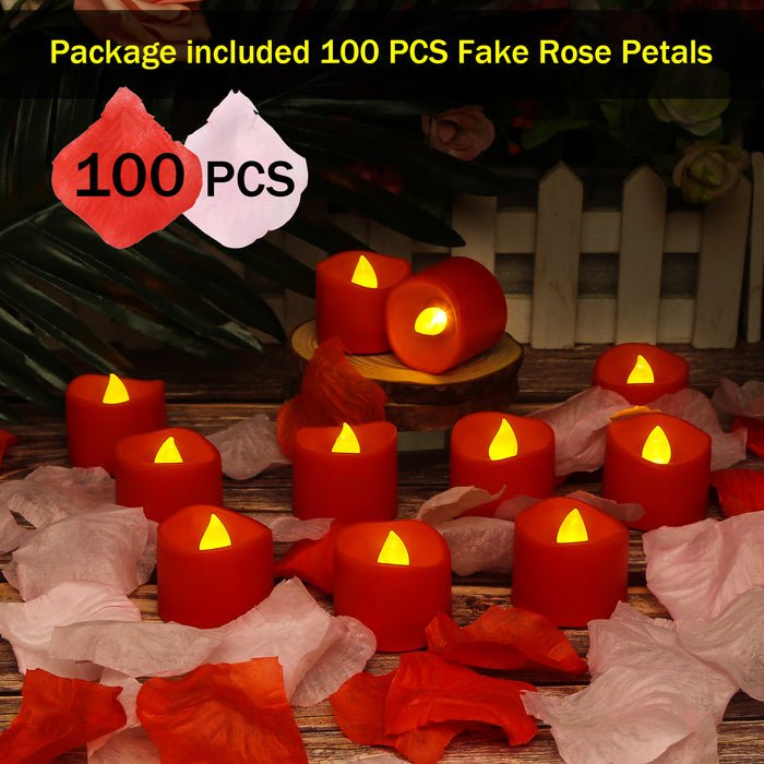 12Pcs Amber Yellow LED Tealight Flameless Candles with Timer