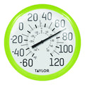 13.25 inch Big and Bold outdoor thermometer in lime green with large black numerals
