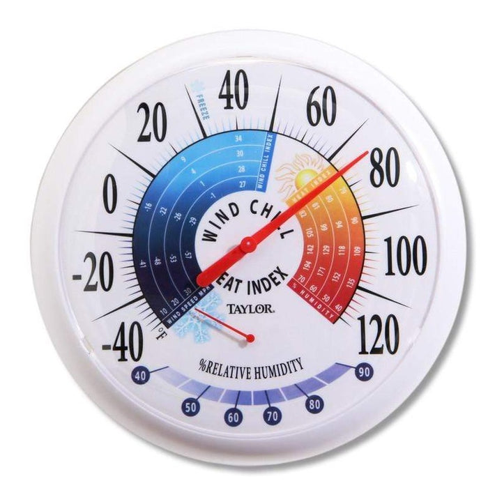 13.25" Wind Chill/Heat Index Thermometer &amp; Hygrometer