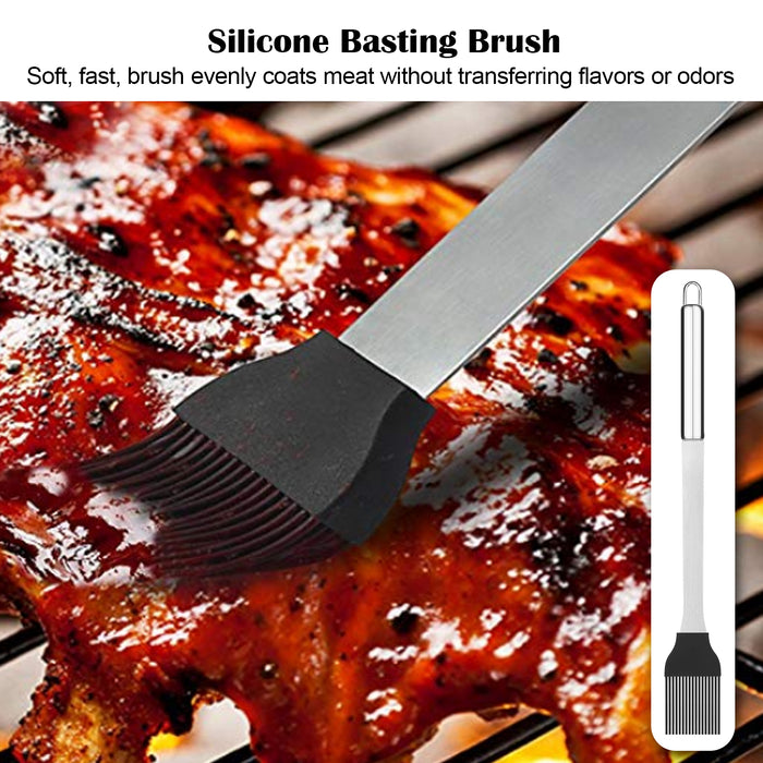 14pcs BBQ Grill Tool Set Barbecue Kabob Skewers Tongs Spatulas Brush Cutting Kit