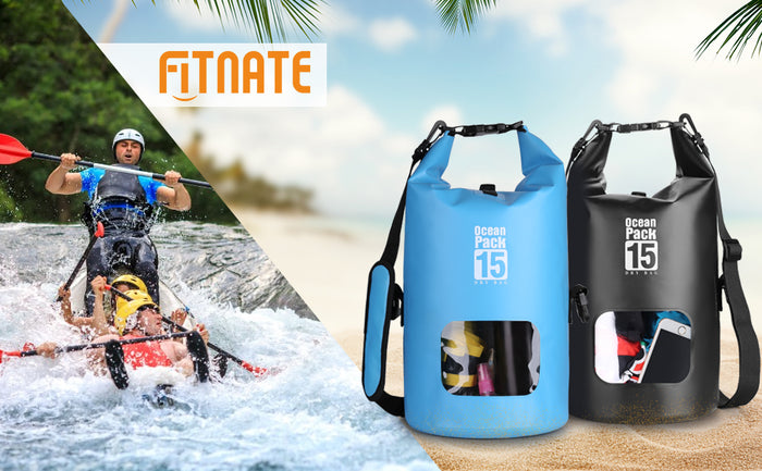 15L Waterproof Lightweight Dry Bag Rafting Boating Camping Hiking Blue