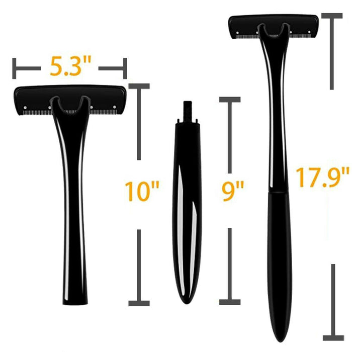 18in Back Hair Removal Body Shaver Ergonomic Handle Shave Wet/Dry w/ 13 Blades