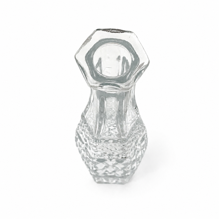 1960s Anchor Hocking Wexford Clear Pressed Glass Bud Vase - USA
