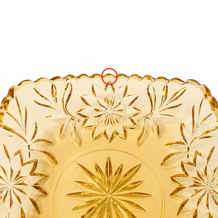 1960s Hazel-Atlas Prescut Star & Fan Gold Square Dish - Made in USA