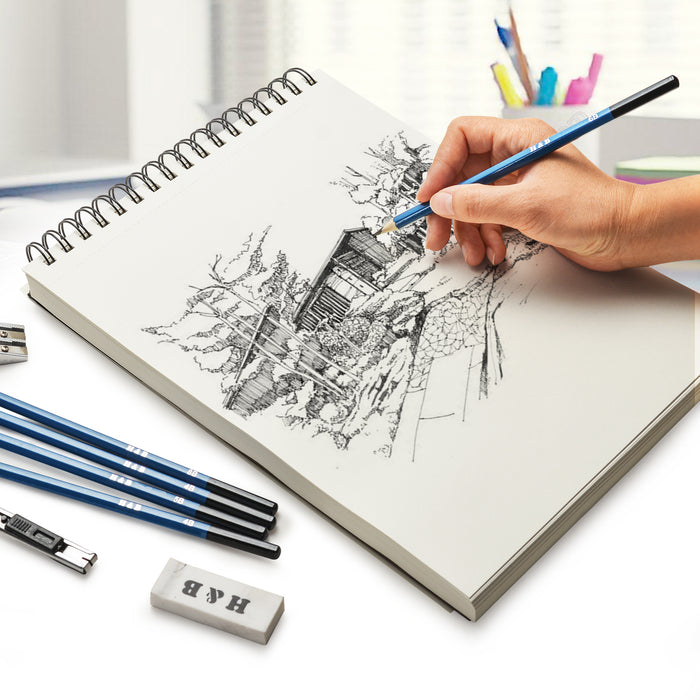 2 Pack Spiral Sketch Book 9X12" Pad 100 Sheets Drawing Paper Pencil Pastel New