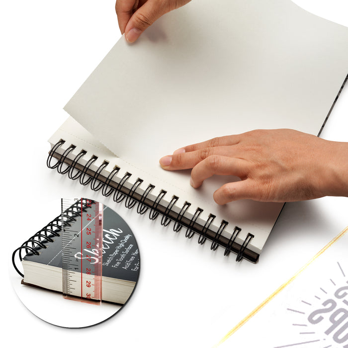 2 Pack Spiral Sketch Book 9X12" Pad 100 Sheets Drawing Paper Pencil Pastel New
