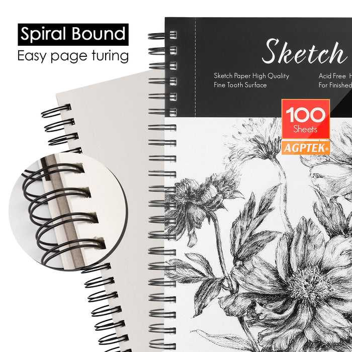 2 Packs Art SketchBook 100 Pages for Writers Illustrators