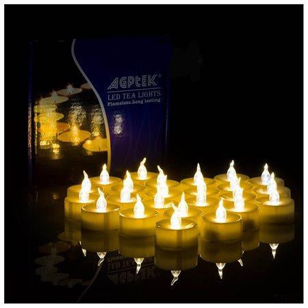 24 PCS Flameless Smokeless Flickering Flashing LED Tealight Candles Battery Operated for Wedding