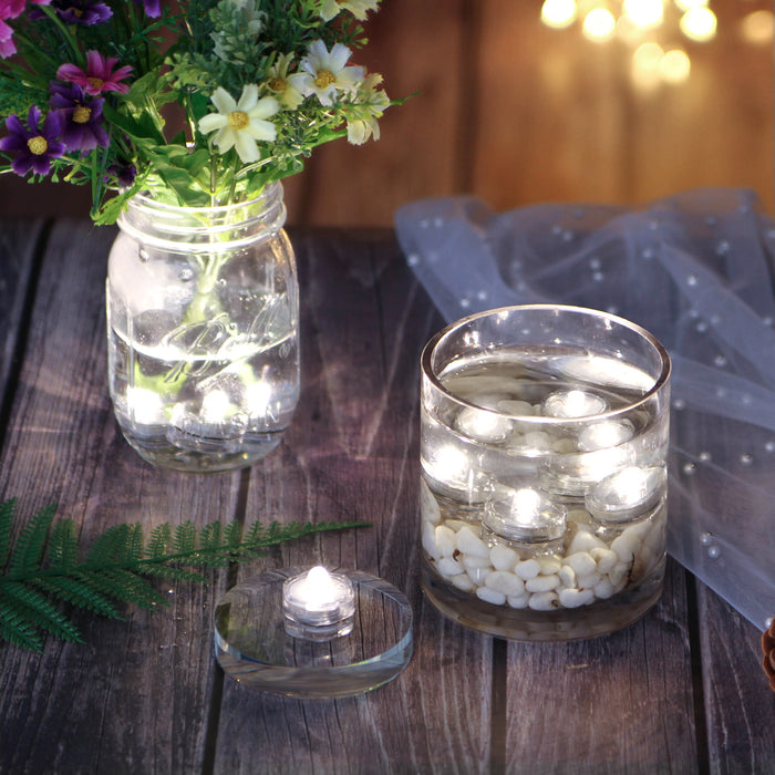 24x LED Submersible Waterproof Wedding Decoration Battery Light Candles White