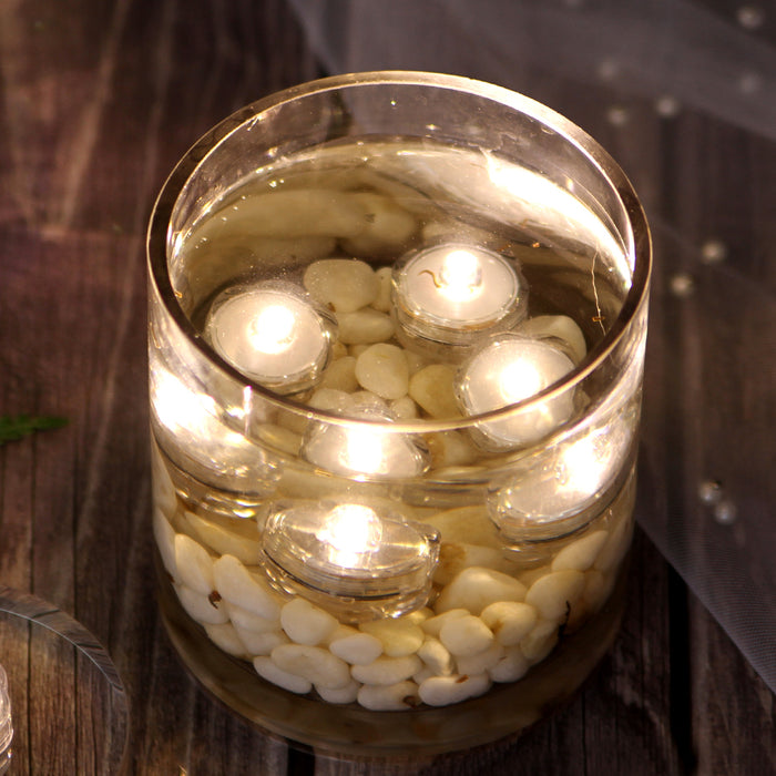 24x LED Submersible Waterproof Wedding Xmas Floral Decoration Tea Vase Battery light Candles warm white