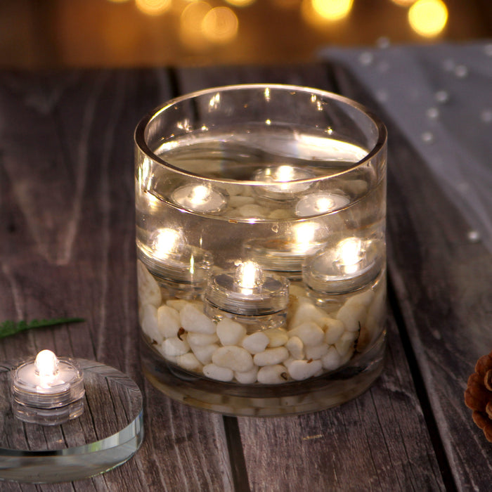 24x LED Submersible Waterproof Wedding Xmas Floral Decoration Tea Vase Battery light Candles warm white
