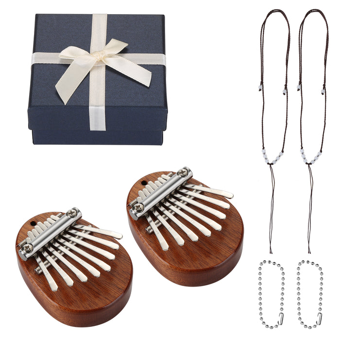 2Pcs Acrylic Kalimba Mahogany Finger Thumb Piano 8 Keys Gifts for Kids Adults