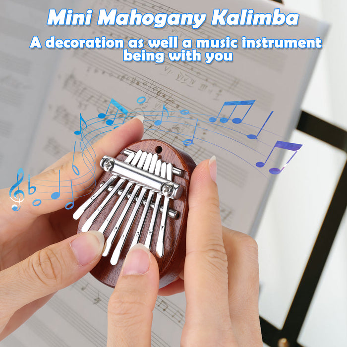 2Pcs Acrylic Kalimba Mahogany Finger Thumb Piano 8 Keys Gifts for Kids Adults