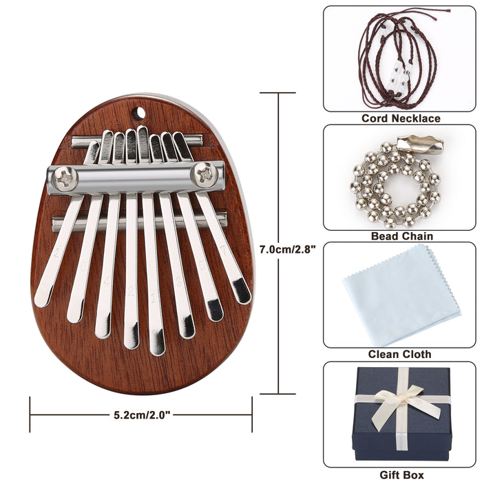 2Pcs Acrylic Kalimba Mahogany Finger Thumb Piano 8 Keys Gifts for Kids Adults