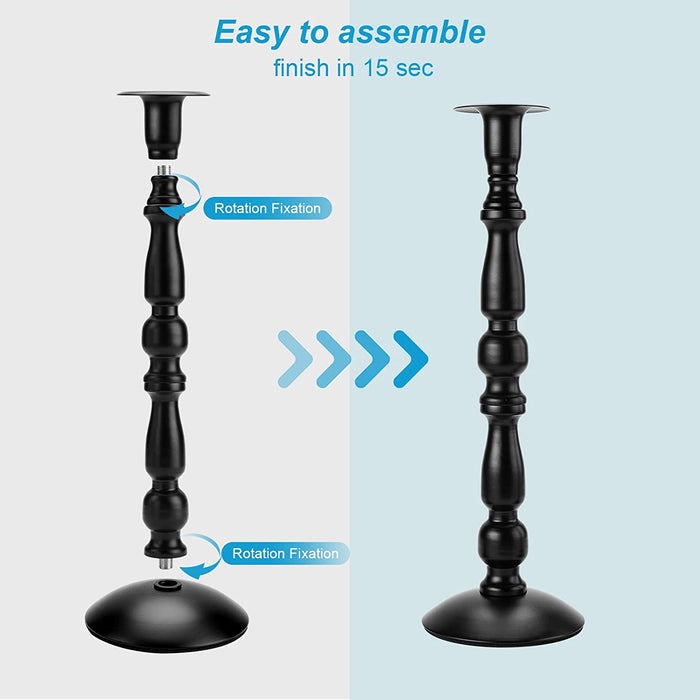 3 Pcs Black Matte Taper Candle Holder Rust-Proof Candle Stick