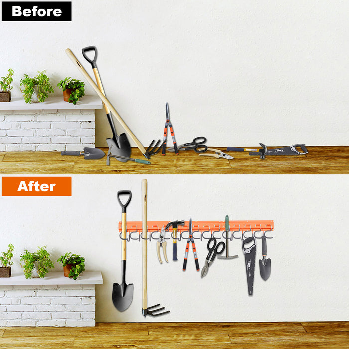 3 Set Garden Tool Organizer Wall Mounted Hanger Hooks Home Garage