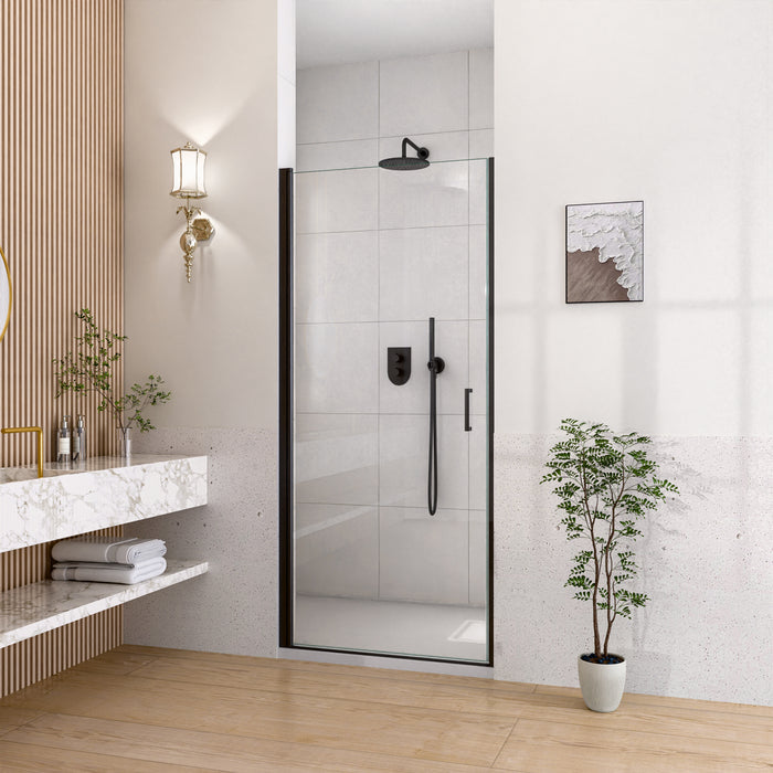 32" W x 72" H Semi-Frameless Circular Pivot Shower Door With 1/4" (6mm) Thick SGCC Tempered Glass