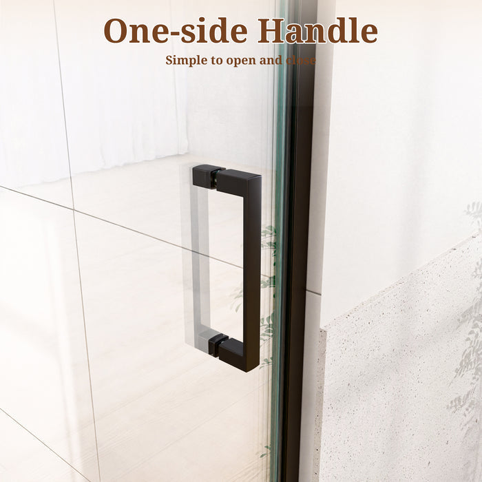 32" W x 72" H Semi-Frameless Circular Pivot Shower Door With 1/4" (6mm) Thick SGCC Tempered Glass
