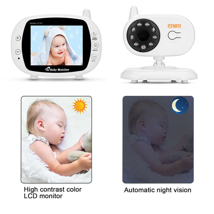 3.5" Audio Video Baby Monitor Wireless Digital Camera Night Vision Safety Viewer