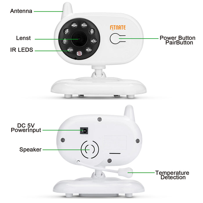 3.5" Audio Video Baby Monitor Wireless Digital Camera Night Vision Safety Viewer