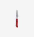 Misen paring knife with red handle and stainless steel blade