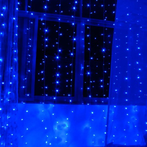 3Mx3M 300 LED Blue Fairy String Light Curtain Light with Controller