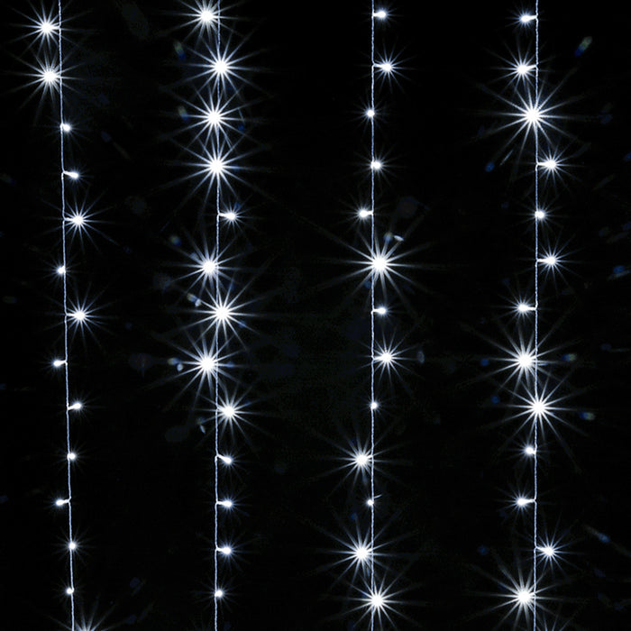 3Mx3M White 300 LED Curtain Fairy String Light 8 Models Garden Patio Party Decoration