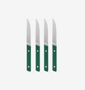 Misen steak knives set of 4 with green handles and stainless steel blades
