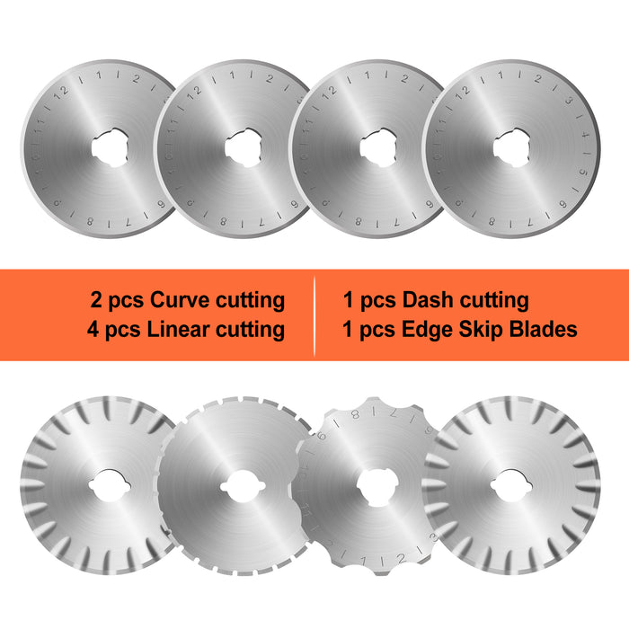45mm Rotary Cutter 8 Replacement Blades for Cutting Fabric Papers Foams Leathers