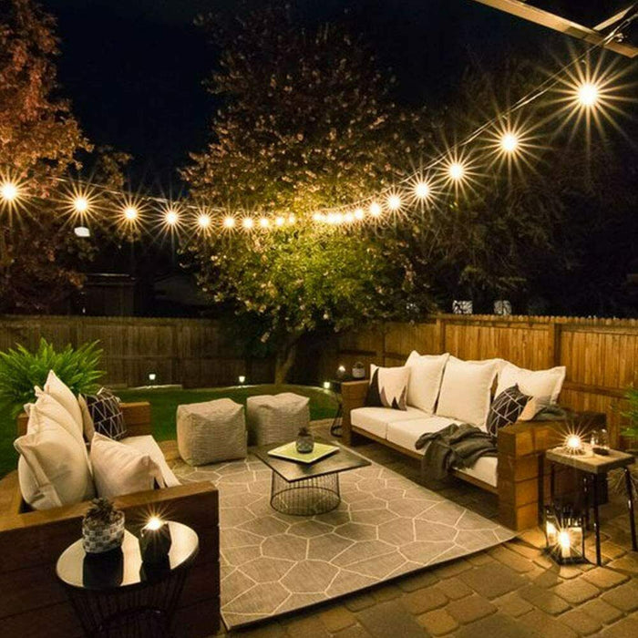 48ft LED 15x S14 Bulbs Globe String Lights Commercial Grade Patio Outdoor Garden