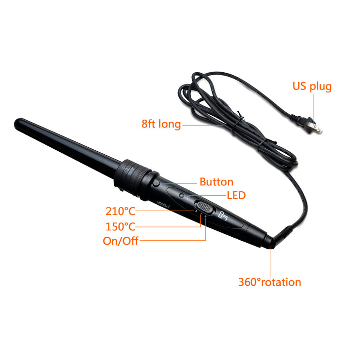 5 IN 1 Curling Iron Wand Set Hair Curler Set w/ 5 Interchangeable Barrels Roller