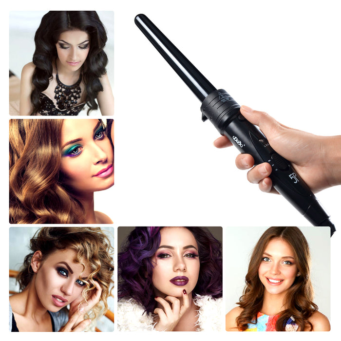 5 IN 1 Curling Iron Wand Set Hair Curler Set w/ 5 Interchangeable Barrels Roller