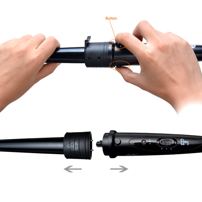 5 IN 1 Curling Iron Wand Set Hair Curler Set w/ 5 Interchangeable Barrels Roller