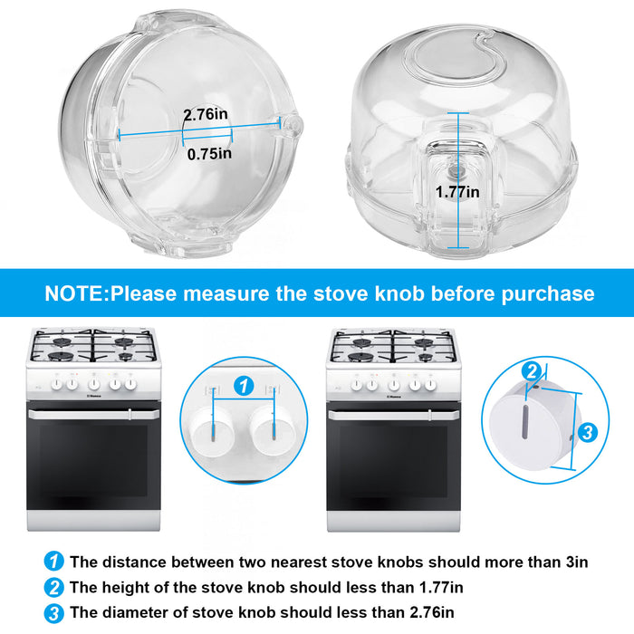 5 Pack Kitchen Gas Electric Stove Knob Safety Covers for Baby Kids Cap Locks