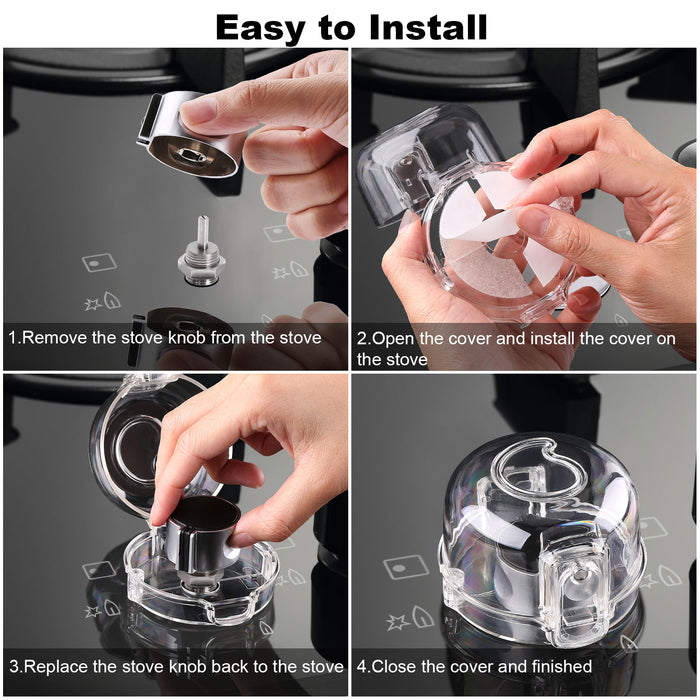 5 Pack Kitchen Gas Electric Stove Knob Safety Covers for Baby Kids Cap Locks