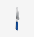 Misen chef's knife with blue handle and stainless steel blade