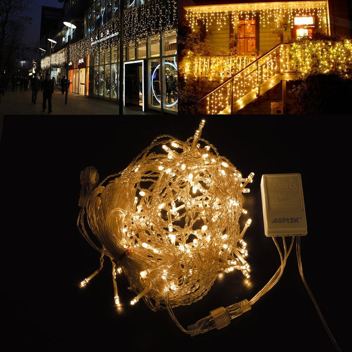 5M/16.4FTx0.6M/2FT 150LED Extendable Fairy curtain Icicle Light 8 model connectable Icicle String Light